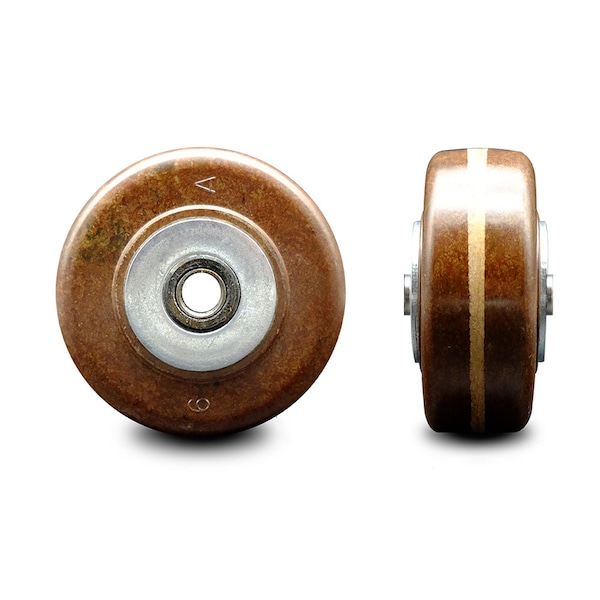 SCC - 3" High Temp Phenolic Wheel w/Roller Bearing - 3/8" Bore -400 lbs Capacity